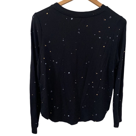 Z Supply scattered gold and silver celestial print Crewneck long sleeve size S - Picture 2 of 12
